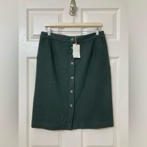 NEW Skies Are Blue Kaila Green Button Up Corduroy Skirt Large Fisherman Bohemian